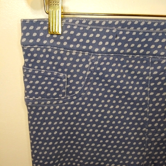 SPANX Denim & White Polka Dot Ankle Jeanish Leggings - Picture 3 of 11